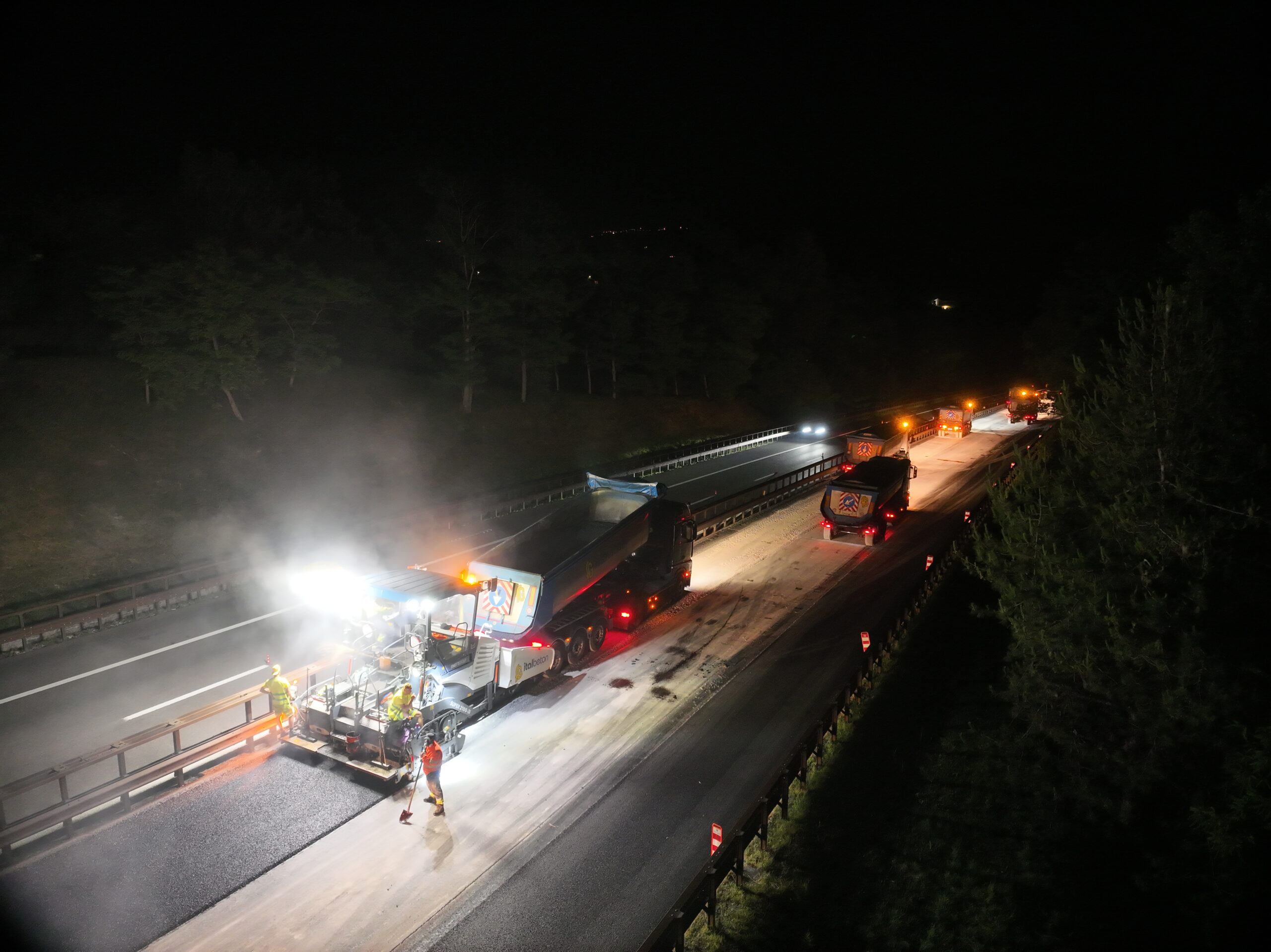 A22, interventi in notturna